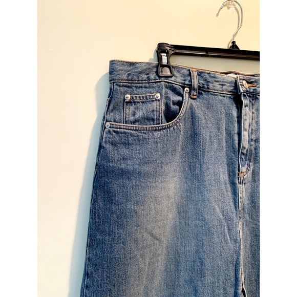 Sun-Washed Denim Midi Skirt — Retro Y2K Hippie Cool - Size 12 - Picture 4 of 5
